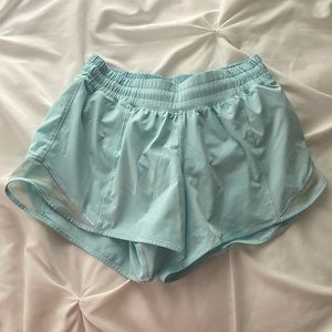 Light Blue Lululemon Hotty Hot Shorts size 6